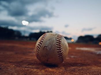 Close-up of ball on field