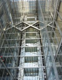 Low angle view of glass building