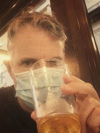 Close-up portrait of a drinking glass