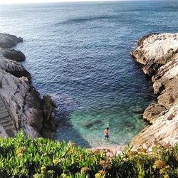 Rock formations in sea