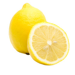 Close-up of lemon against white background