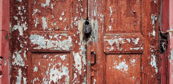 Full frame shot of old door