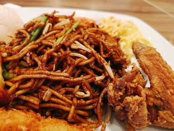 Close-up of meal served in plate