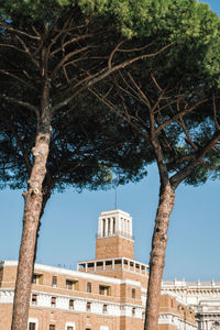 Low angle view of building against clear sky