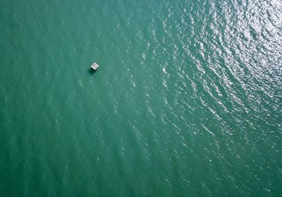 High angle view of rippled sea