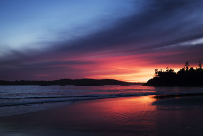 Stunning sunset at mackenzie beach in tofino