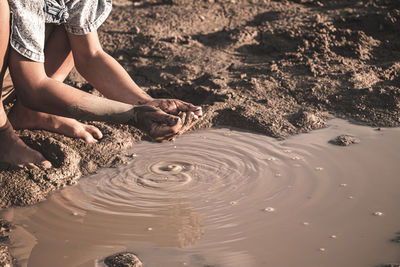 Man working in water