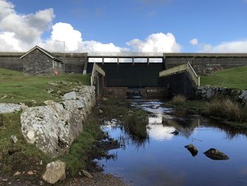 Bridge over water against sky
