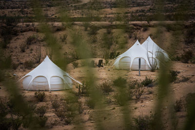 View of tent on land