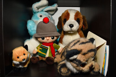 Close-up of toys toy at home