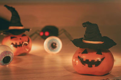 Close-up of pumpkin on table