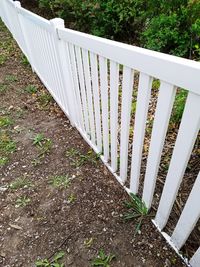 High angle view of railing