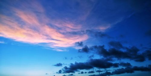 Low angle view of sky at sunset