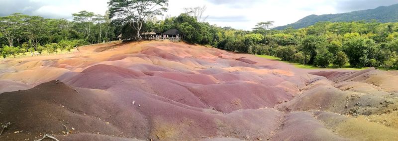 Scenic view of land against sky