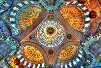 Low angle view of ornate ceiling in building