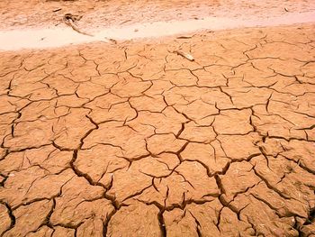 Full frame shot of cracked land