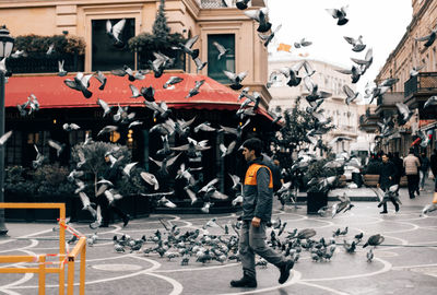 People walking on street