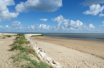 Scenic view of beach against sky