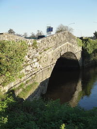 Bridge over river against clear sky