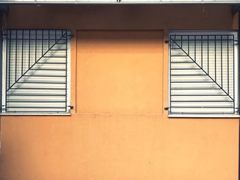 Closed door of building