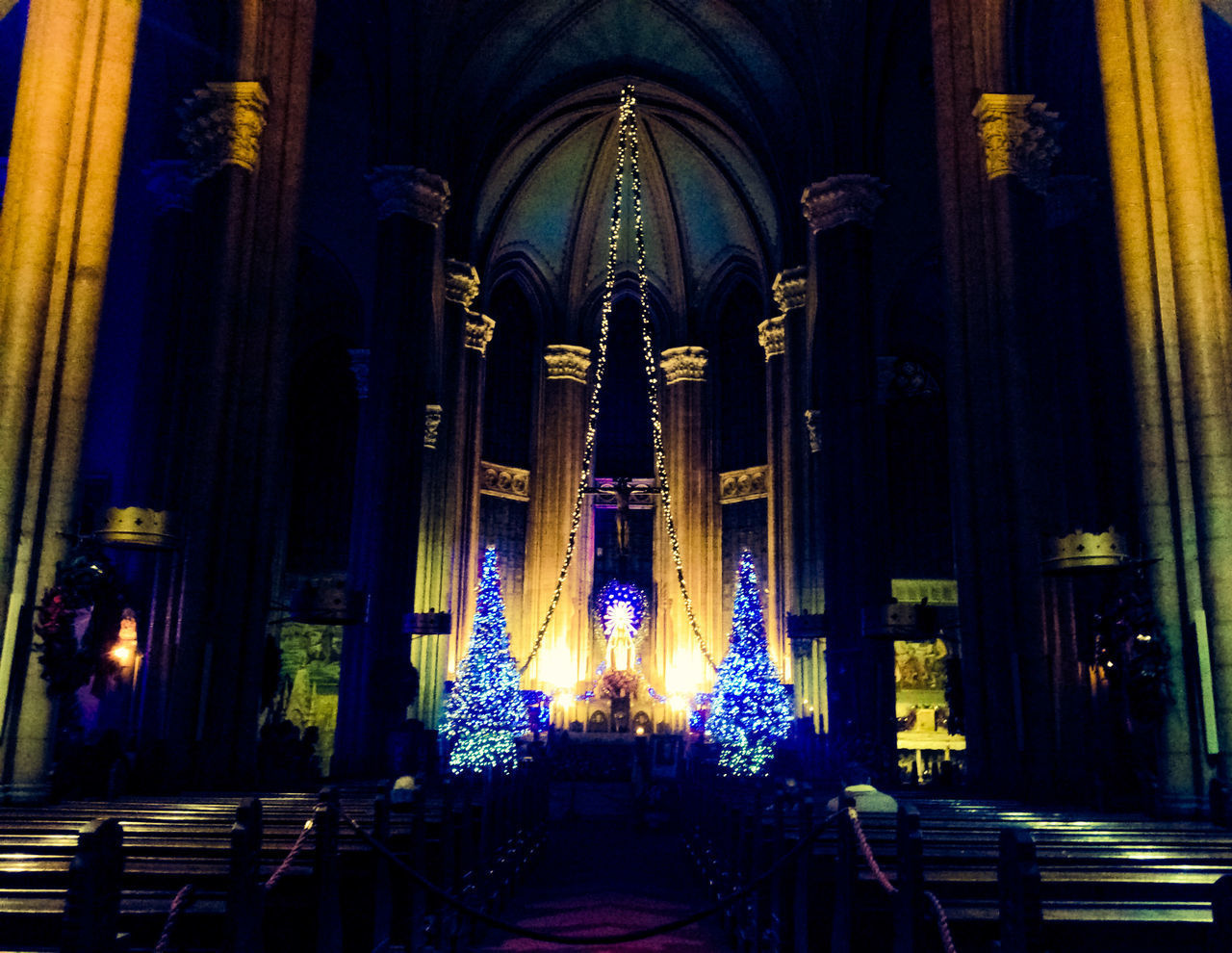 ILLUMINATED TEMPLE IN CATHEDRAL