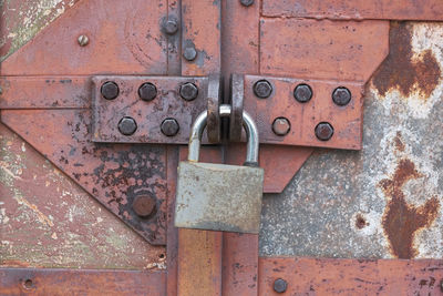 Full frame shot of rusty metal door