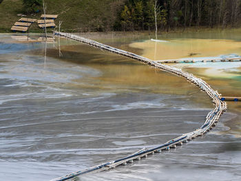 High angle view of bridge over lake