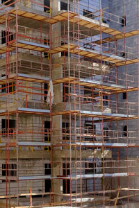 Scaffoldings at construction site 