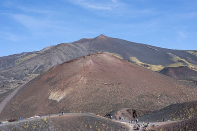 The beautiful etna volcano with its silvestri craters