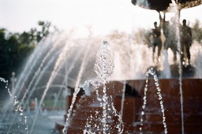 Close-up of water drops on fountain