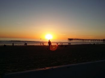 Scenic view of sea at sunset