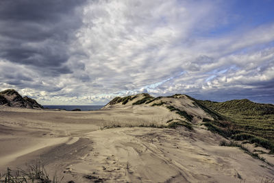 Scenic view of beach against sky