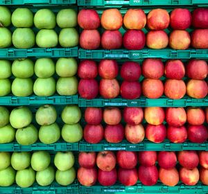 Full frame shot of fruits in box