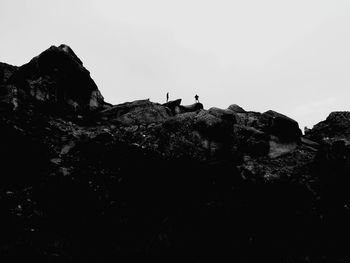 Low angle view of rock formations