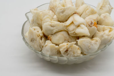 High angle view of ice cream in bowl