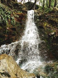 Scenic view of waterfall