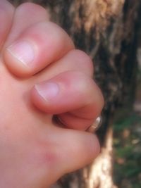 Close-up of cropped hand