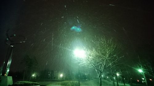 Low angle view of street light at night