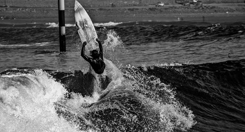 Man surfing in sea