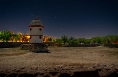 Historic village water pond at midnight