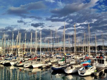 Boats in harbor