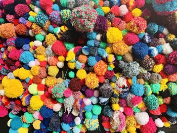 Full frame shot of multi colored candies for sale in market