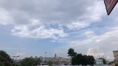 Low angle view of buildings in city