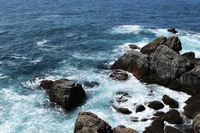 Rocks in sea