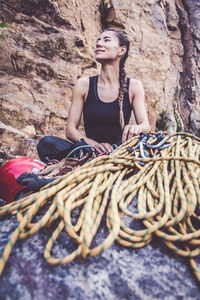 Young woman with rope