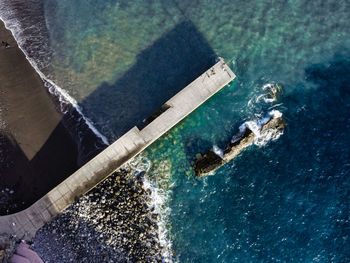 High angle view of swimming pool in sea