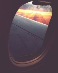 Close-up of airplane window