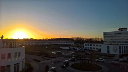 Parking lot at sunset