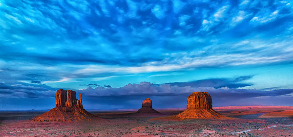 Panoramic view of landscape against cloudy sky