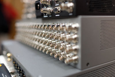 Close-up of sound mixer